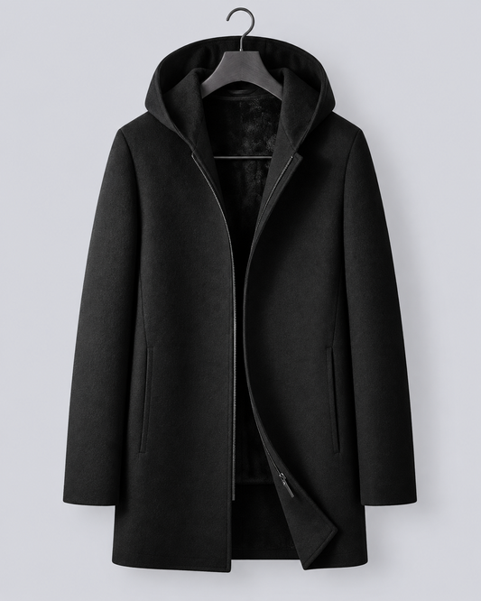 Women's Wool Hooded Zip-Up Coat