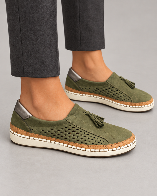 Women’s Slip On Shoes With Perforated Uppers