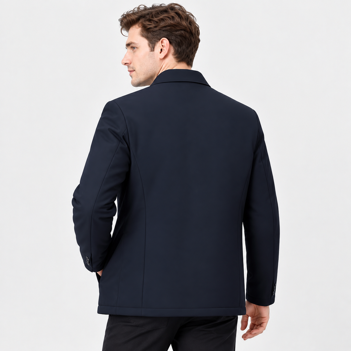 Men's Lapel Winter Jacket - Warm Lined Regular Fit