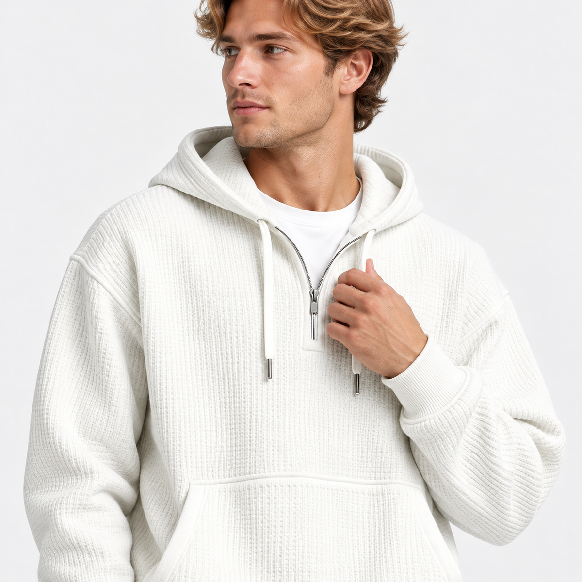 Men's Hooded Knitted Two-Piece Set