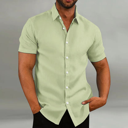 Men’s Short Sleeve Button Shirt Slim Fit