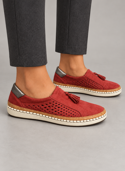 Women’s Slip On Shoes With Perforated Uppers