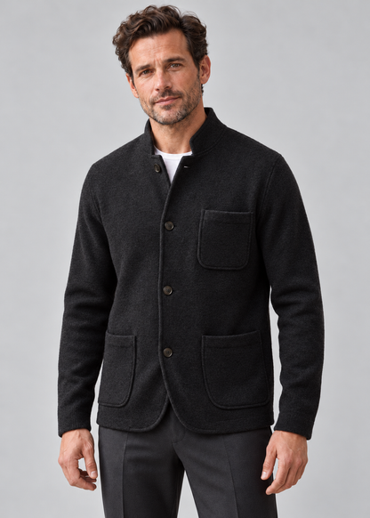 Men’s Cardigan With Wool Blend Knit