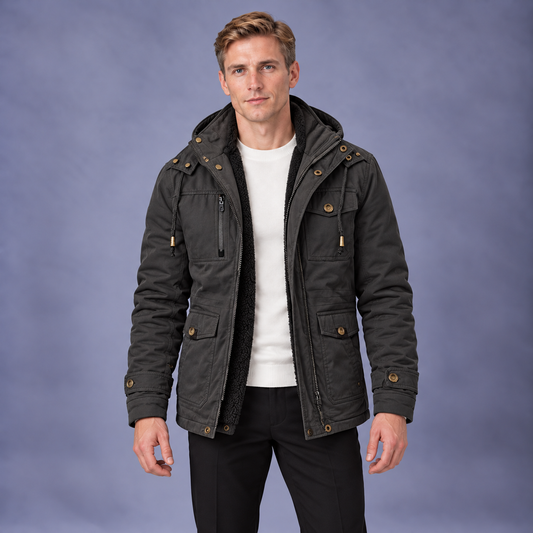Men's Fleece Lined Hooded Jacket
