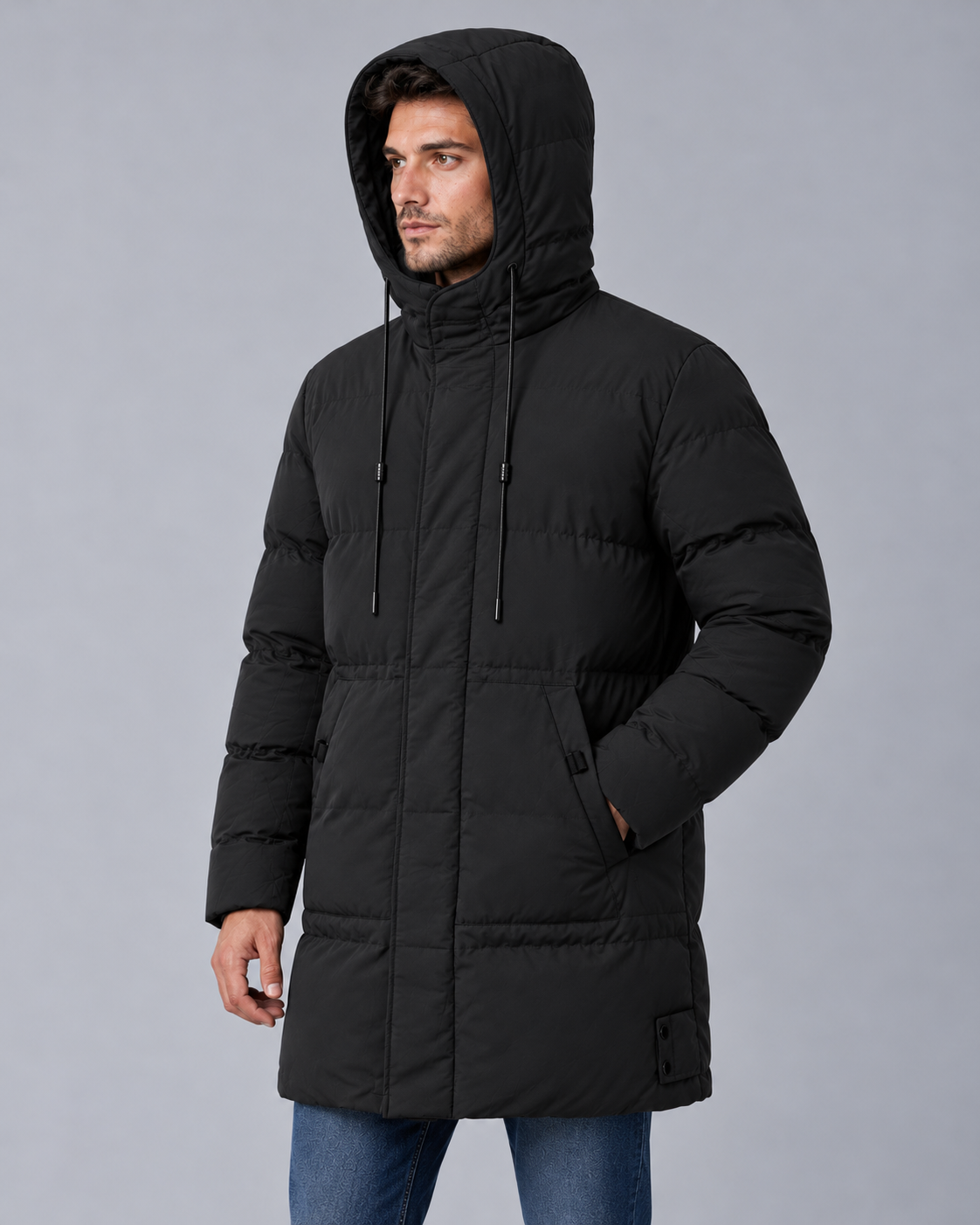 Men's Hooded Padded Parka Coat