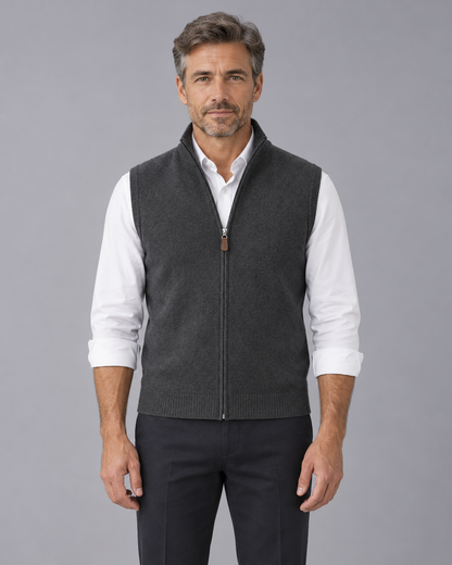 Men's Cashmere Full Zip Gilet