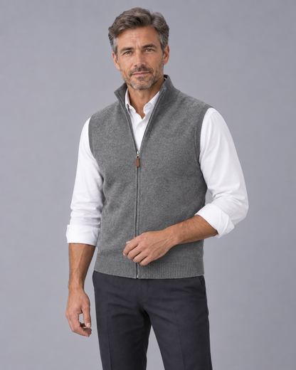 Men's Cashmere Full Zip Gilet