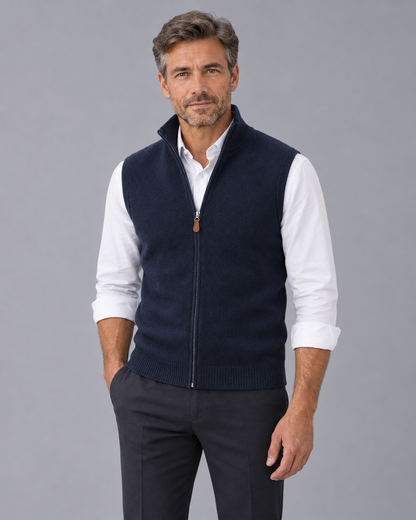 Men's Cashmere Full Zip Gilet