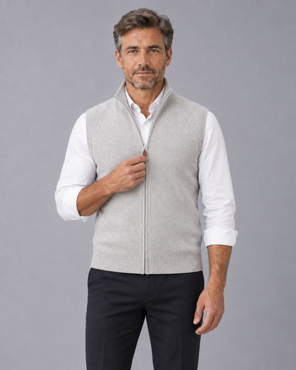 Men's Cashmere Full Zip Gilet