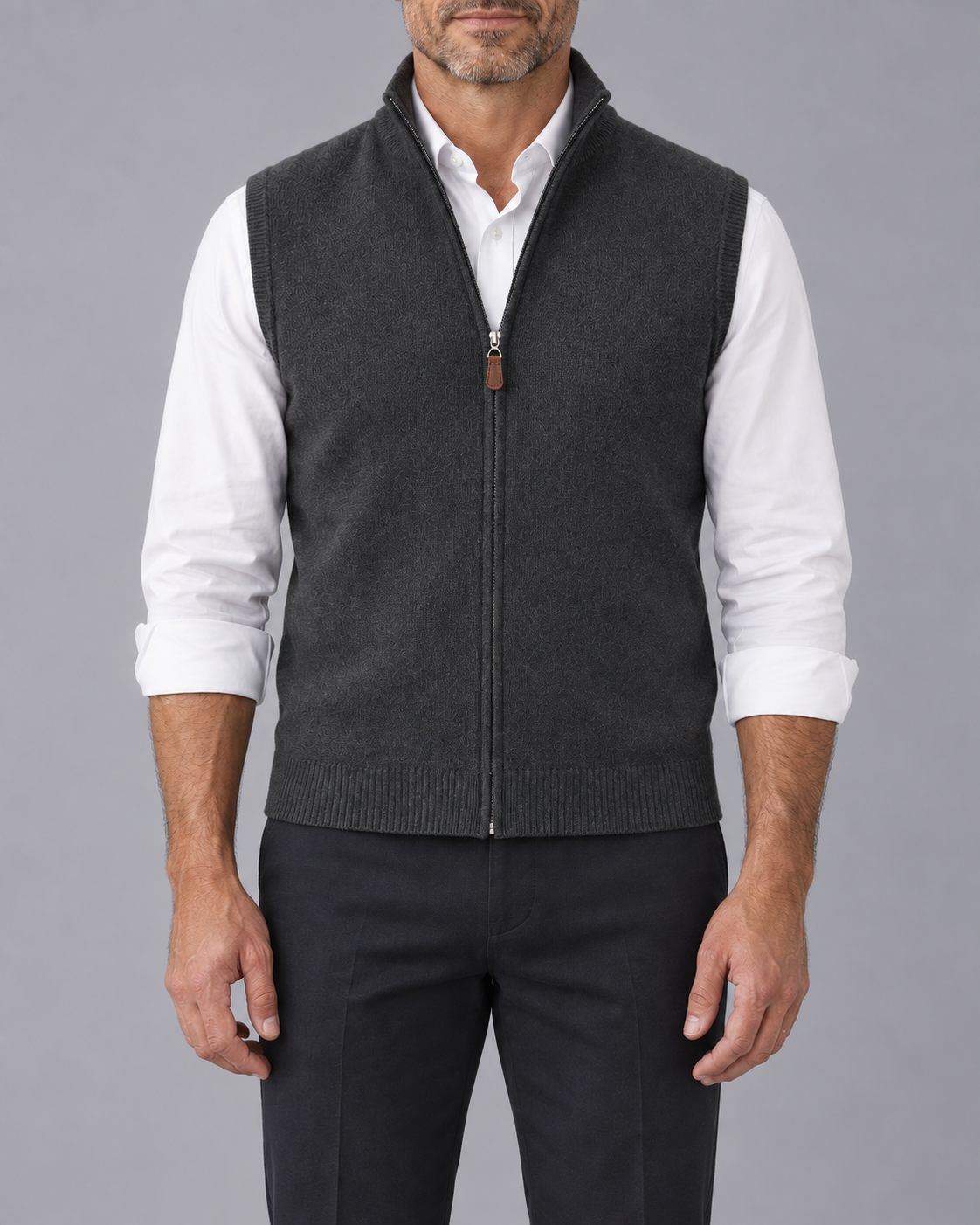 Men's Cashmere Full Zip Gilet