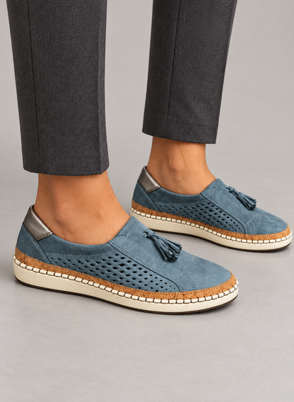 Women’s Slip On Shoes With Perforated Uppers