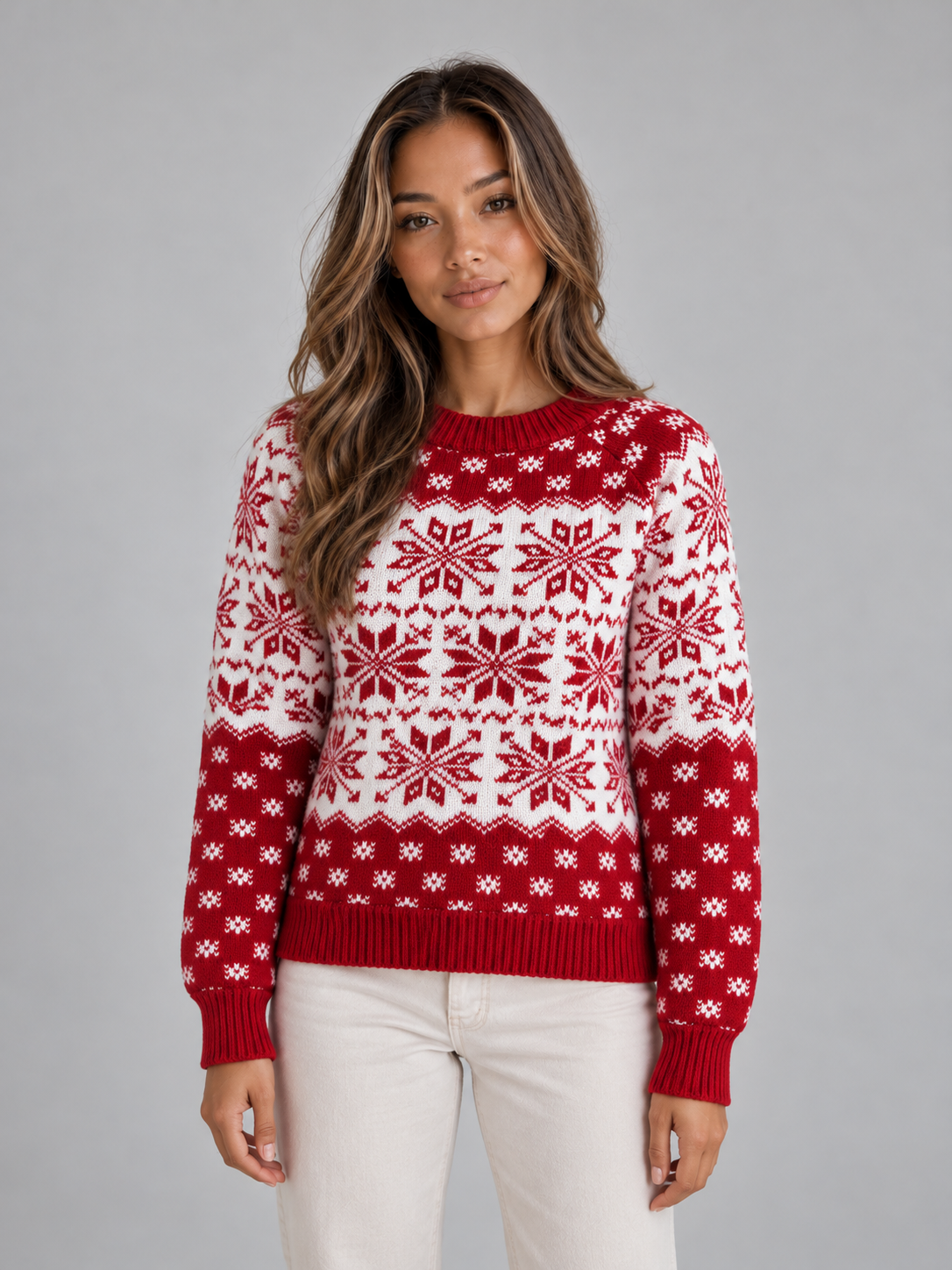 Women’s Knitted Christmas Jumper With Classic Fair Isle Design