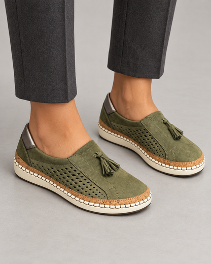 Women’s Slip On Shoes With Perforated Uppers