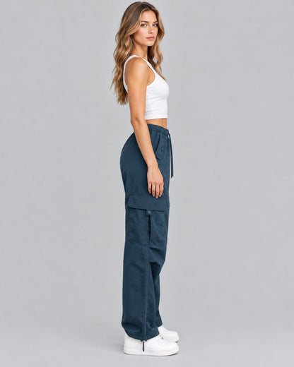 Women's Relaxed Fit Parachute Cargo Trousers