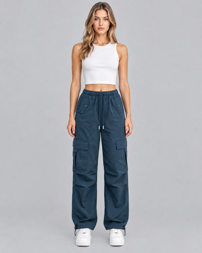 Women's Relaxed Fit Parachute Cargo Trousers