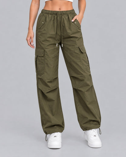 Women's Relaxed Fit Parachute Cargo Trousers