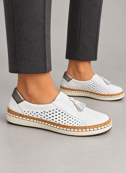 Women’s Slip On Shoes With Perforated Uppers