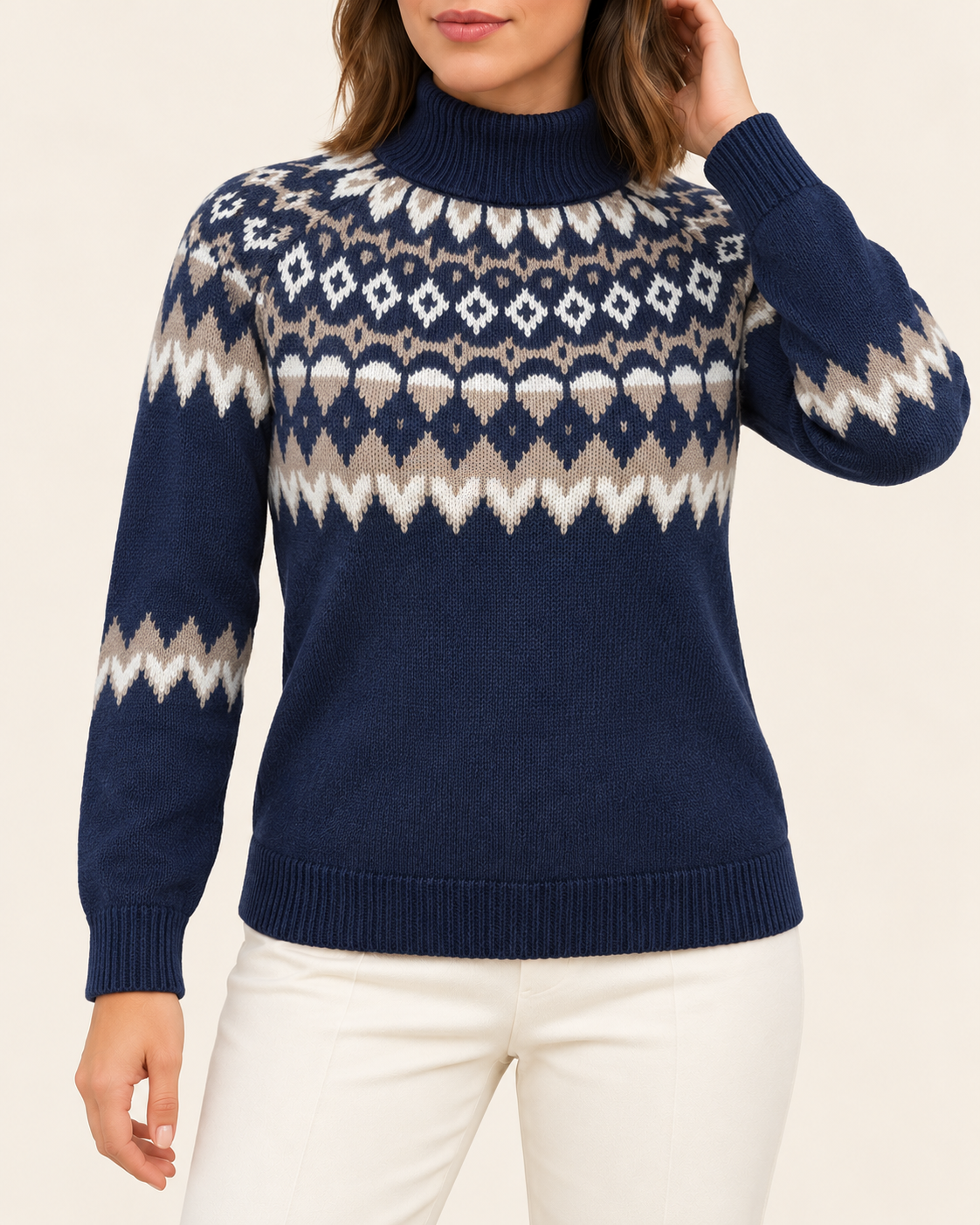 Women's Fair Isle Roll Neck Christmas Jumper