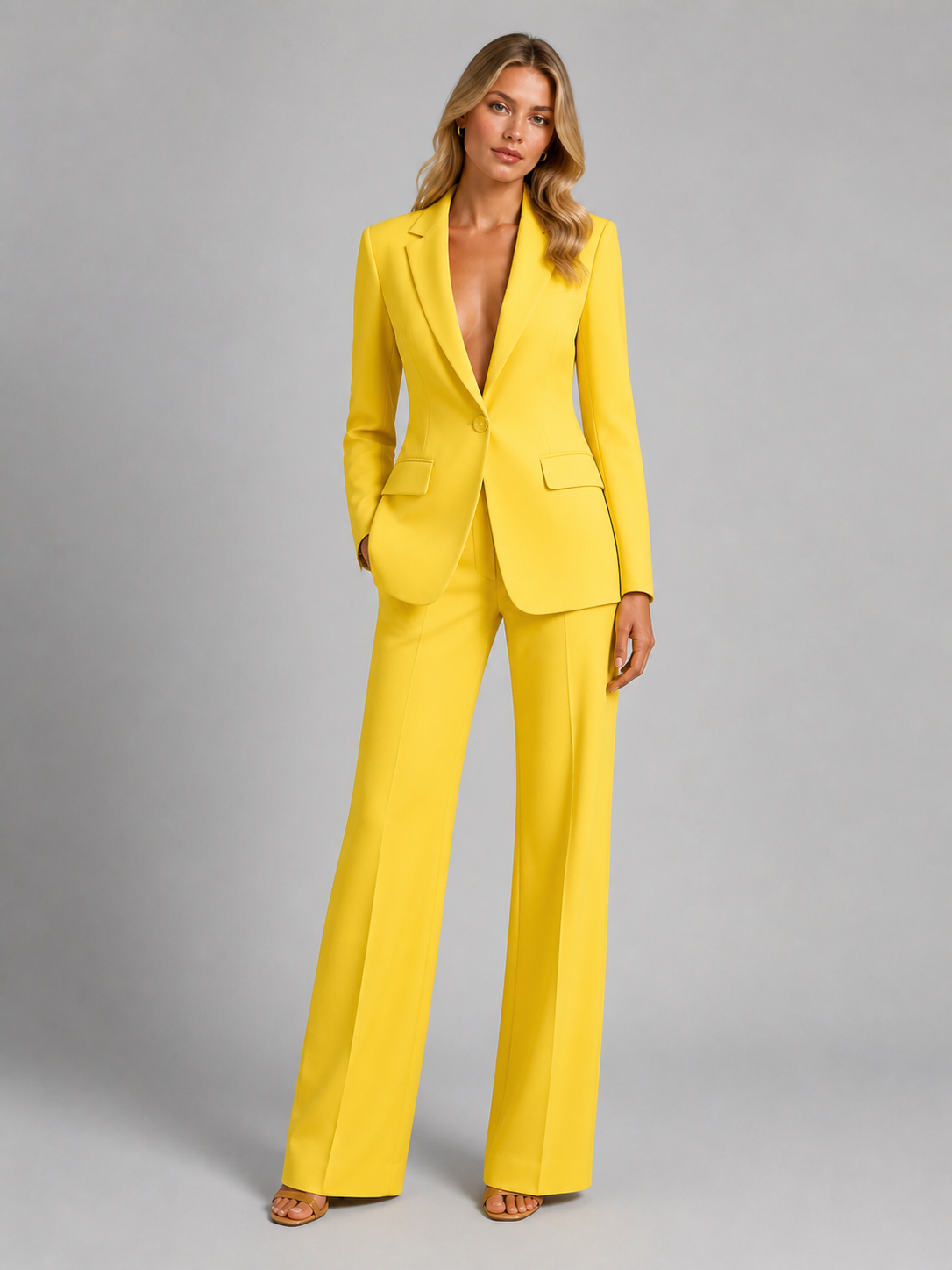 Women’s Tailored Blazer and Wide-Leg Trousers Co-Ord Set