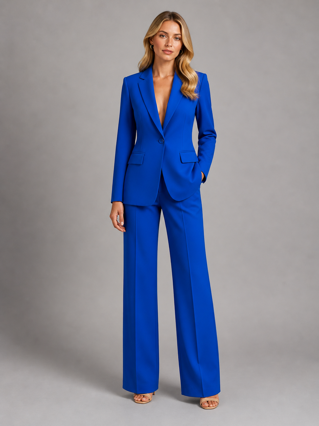 Women’s Tailored Blazer and Wide-Leg Trousers Co-Ord Set