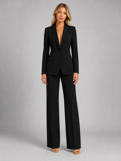 Women’s Tailored Blazer and Wide-Leg Trousers Co-Ord Set