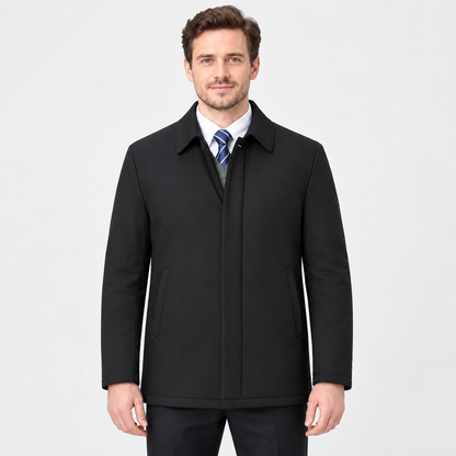 Men's Lapel Winter Jacket - Warm Lined Regular Fit