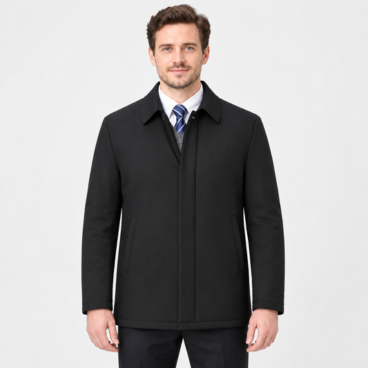 Men's Lapel Winter Jacket - Warm Lined Regular Fit