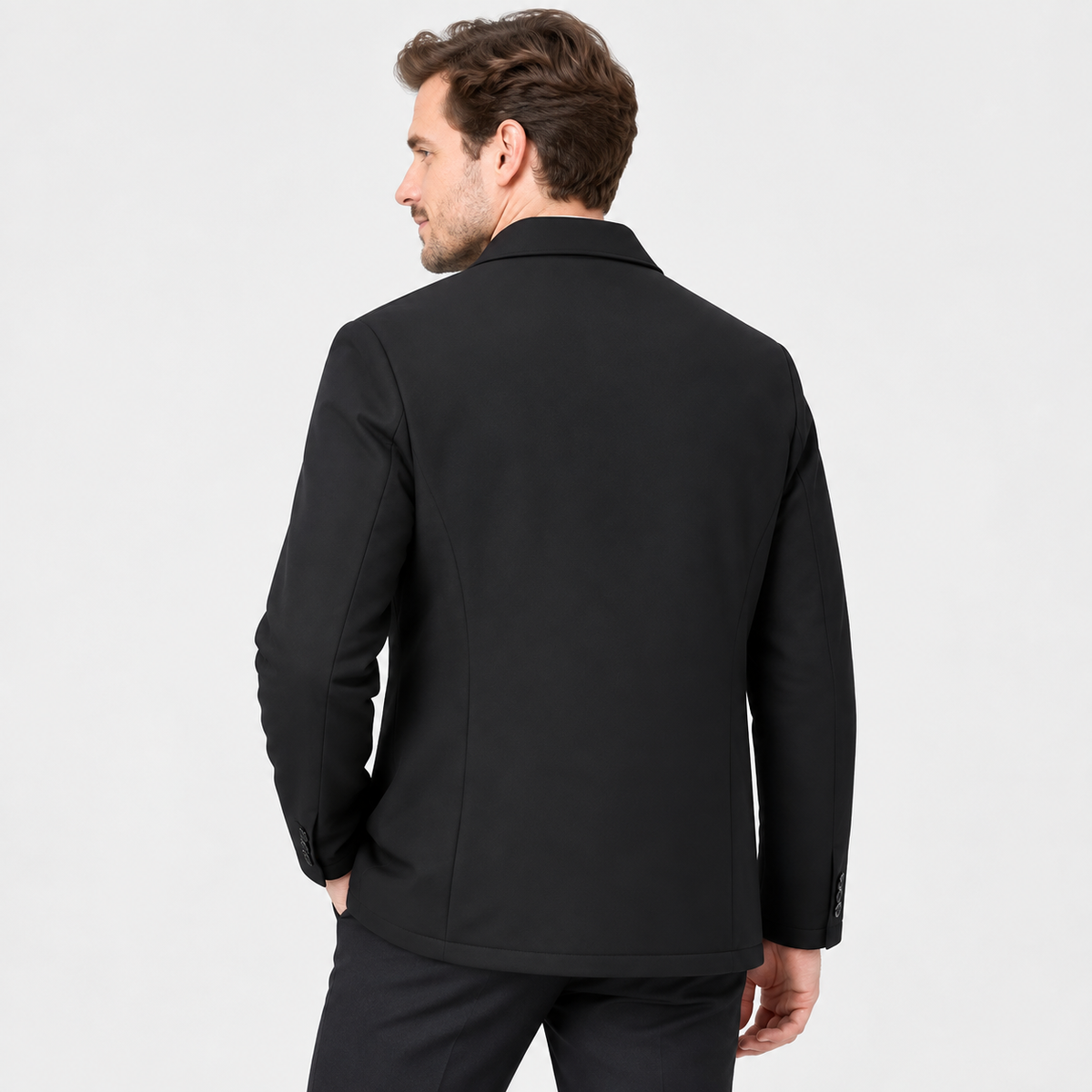 Men's Lapel Winter Jacket - Warm Lined Regular Fit