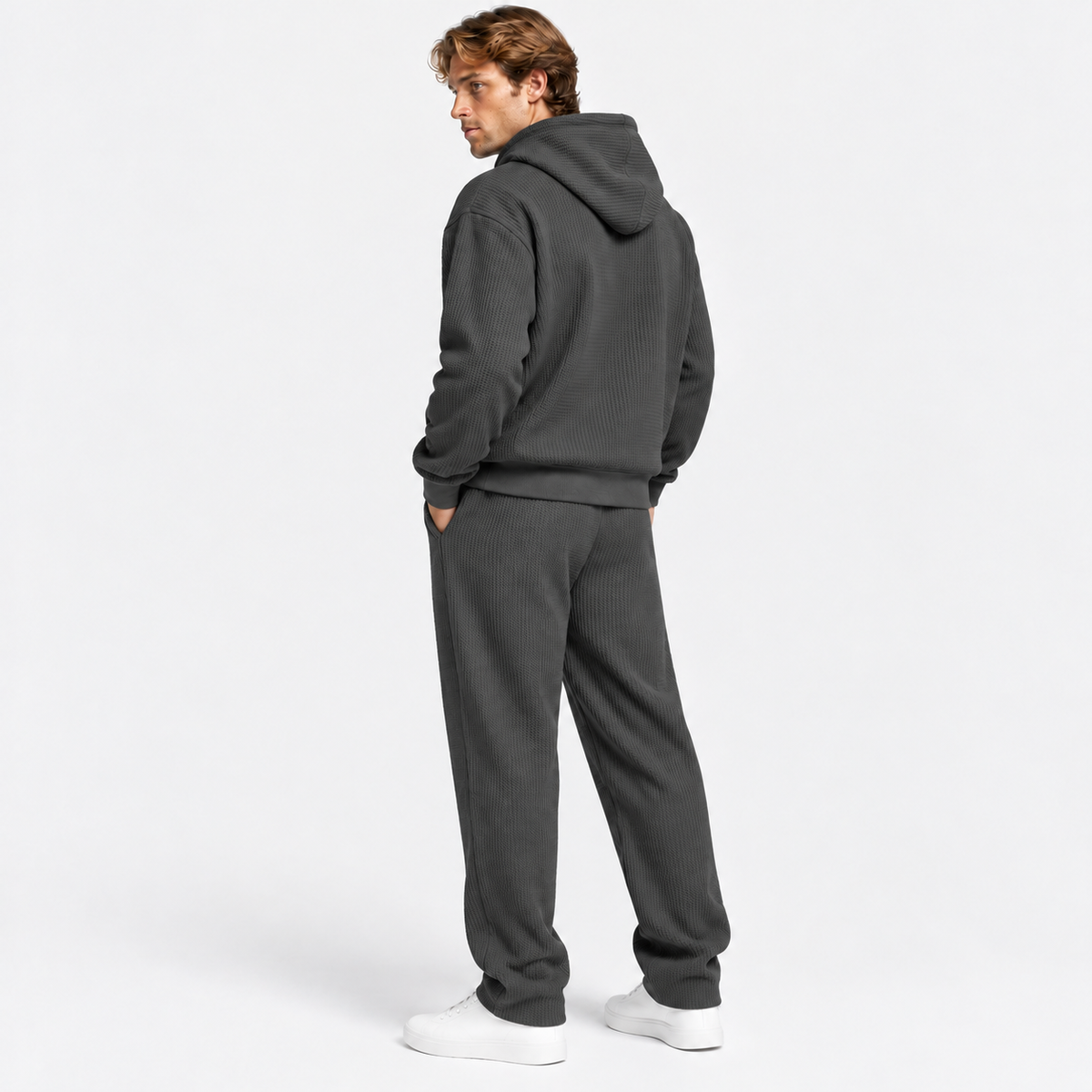 Men's Hooded Knitted Two-Piece Set