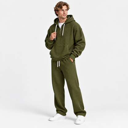 Men's Hooded Knitted Two-Piece Set
