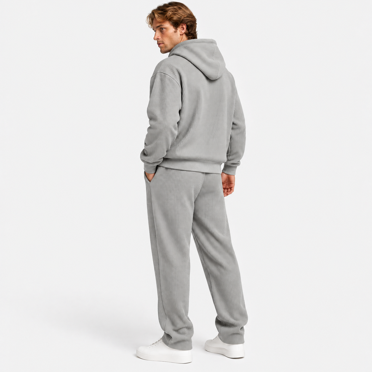 Men's Hooded Knitted Two-Piece Set