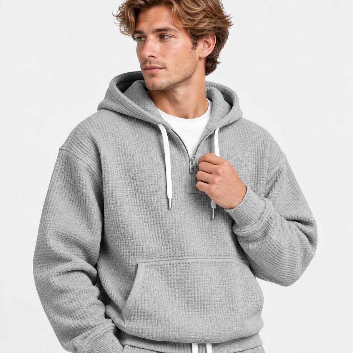 Men's Hooded Knitted Two-Piece Set