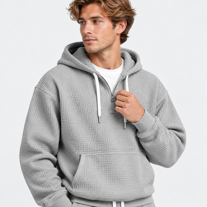 Men's Hooded Knitted Two-Piece Set