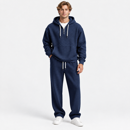 Men's Hooded Knitted Two-Piece Set