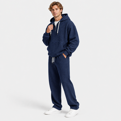 Men's Hooded Knitted Two-Piece Set