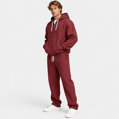 Men's Hooded Knitted Two-Piece Set
