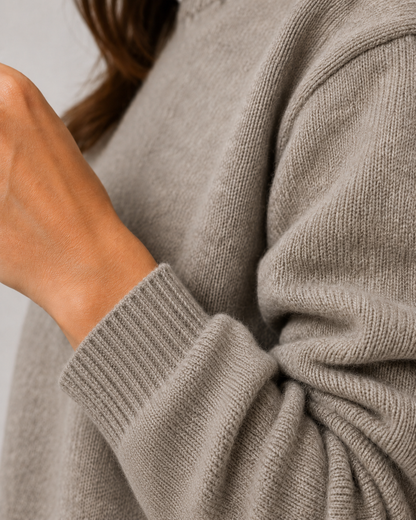 Women's Relaxed Fit Crew Neck Knitted Jumper